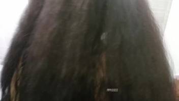 Dark-haired novice senses whole canine cock in her narrow backside
