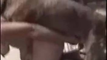 Thick-vag animal lover getting fucked by a canine