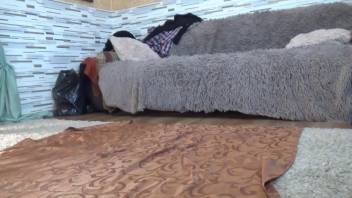Desi whore with huge breasts, homemade bestiality fuck on webcam